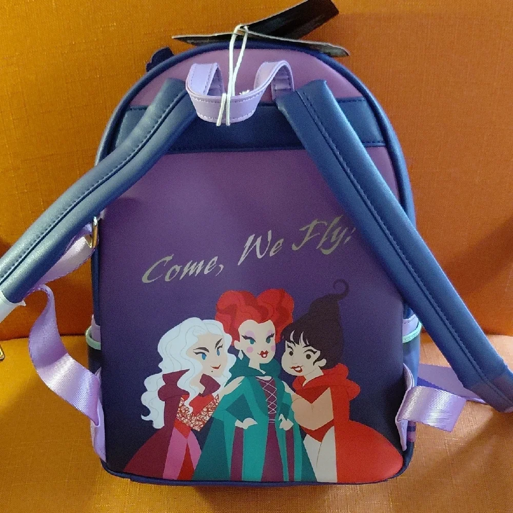 Glow In The Dark. Loungefly Disney Haunted House Backpack - Blue and Purple